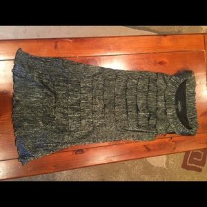 Metallic party dress w/ruffles
